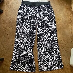 ALFANI plus‎ black and white abstract wide leg palazzo pants